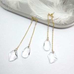 NWOT Handmade Resin Drop Tassels Long Earrings